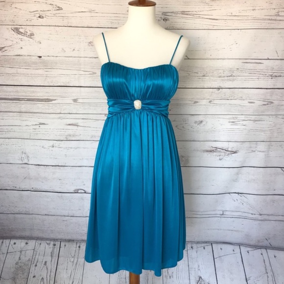 MORGAN & CO Strappy Blue Cocktail Dress Jrs XS - Picture 5 of 10